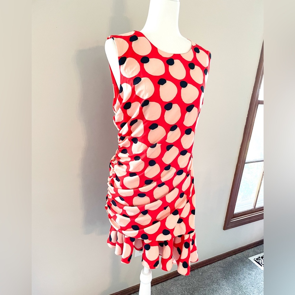 NWT Anthropologie Hutch Sleeveless Shirred Asymmetrical Ruffle-Hem Dress Polka - Picture 9 of 14